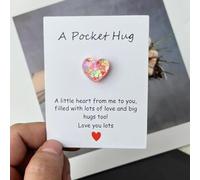 Pocket Hug Heart with Greeting Cards,Mini Cute Heart Pocket Hug Decoration,Carry Heartwarming Message to Hug Whoever Needs,Long Distance Relationship Gifts,I Love You Gift for Him Her,for Valentines