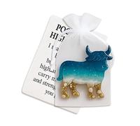 Pocket Hug Highland Cattle, Handmade Shell Pocket Hug, Emotional Support Gift with Inspirational Card, Pockets Hugs Token Long Distance Keepsake, Highland Cattle Gifts for Friend, Family, Loved