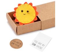 Pocket Hug Penguin, Positive Sunflower Gifts, Penguin Gifts, Positive Affirmation Cards with Kitted Doll Hug in a Box, Pocket Hug Star with You're the Sunshine on Card(Sun)