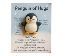 Pocket Hug Penguin with Greeting Cards,Valentine's Day PocketHug Token Gifts,A PenguinHug,Penguin Long Pocket Token Little D