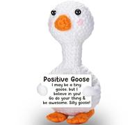 Pocket Hug Positive Goose, Cuddly Toy Made of Creative Knitting Wool, Courage Gift for Women and Girls, Lucky Charm for Exam, Get Well Soon Goose Token, Small Gift for Girlfriend & Boyfriend