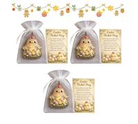 Pocket Hug Rabbit, Easter Comfort Bunny Pocket Cards, Mini Handmade Animal and Cross Pockets Hugs, Inspirational Keepsake for Hope Comfort, Adorable Easter Gift for Family Friends (B-3PC)