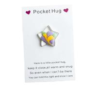 Pocket Hug Star Shap,Hug Greeting Cards with Resin Stone Greeting Cards Keepsake Valentine Exchange Card Gift Love Long Distance Pocket Gift for Friends Colleagues Family Distance Social Present