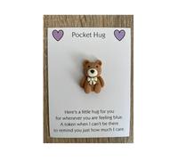 Pocket Hug Teddy Bear Card, Comfort Keepsake Token, Long Distance Sentiment Gift, Little Worry Bear, Hug in the Post, Long Distance Letter Box Hug