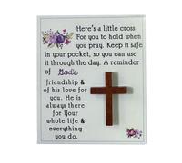Pocket Hug Token Bulk Hug Greeting Cards with Mini Cross Crystal Stones,Greeting Cards Keepsake Exchange Card Relationship Gift for Friend Colleagues Family Christians Church Gifts (A 1pcs)