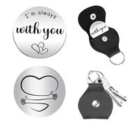 Pocket Hug Token, Someone Special Gifts Pocket Hugs, Thinking of You Gifts Long Distance Relationship Gifts with Leather Keychains for Friends Family Lovers (A3)