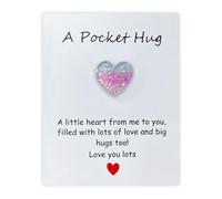 Pocket Hug with Card Pink Blue Resin Pocket Hug Token Thinking of You Gifts Good Luck Gifts Friendship Gifts for Women Long Distance Relationship Gifts for Best Friend Boyfriend Girlfriend