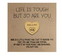 Pocket Hug, Wooden Pocket Hugs Token Gift to Encourage and Bless Friends | Thinking of You Gift Wooden Heart | A Pocket Hug for Long Distance Friends | Pick Me Up Thank You Gift Friendship Keepsake