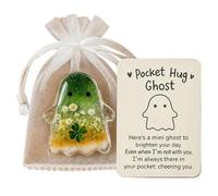 Pocket Hugs Ghost - Cute Pocket Comfort Ghosts with Encouragement Card, Pockets Hug Ghost : A Hug in Your Pocket, Inspirational Gift for Friends, Halloween Support Token,Keepsake for Grief & Healing