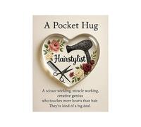 Pocket Hugs Heart with Greeting Cards,2D Acrylic Pocket Hugs Heart, Long Distance Relationship Gifting, Keepsake Exchange Relationship Cards for Hairdresser