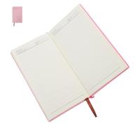 Pocket Journal Pink Mini Cartoon Cat 192 Pages PU Cover Lined Notebook | Sturdy Binding with Bold Horizontal Lines, Portable Design for School and Travel Use, Imitation Leather Cover with Cute