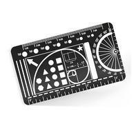 Pocket Journal Stencil - Stainless Steel Metal Bookmark with Circle Template, Ruler Conversion, Protractor & Golden Ratio - Planner Accessories for Journaling, Bible Study, Sketching & Notes