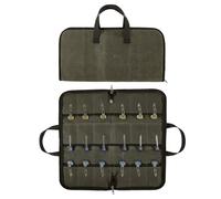Pocket Knife Roll Bag,Zipper Knife Display Case with 18 Slots,Waxed Canvas Folding knife Case,Pocket Knife Holder Storage Case for Collection,Knife Organizer for Tactical Camping EDC Mini (Army Green)
