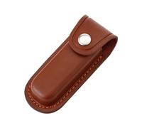 Pocket Knife Sheath, 4" Folding Pocket EDC Knife Case, Portable Pouch Knife Leather Holster with Snap Closure and Belt Loop, Accessory for Outdoor Climbing, Camping, Cycling and Hiking, Brown