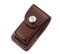 Pocket Knife Sheath, Folding Knife Holder EDC Knife Case,Portable Leather Knife Sheath Holster Belt Pouch with Snap Closure and Belt Loop for Outdoor Climbing Camping Cycling Hiking,Brown (S)