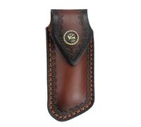 Pocket Knife Sheath, Leather Folding Knife Case with Belt Hanging Hole & Snap Closure for Men Women Hunting,Camping,Jungle, Exploration(Not Include Knife)