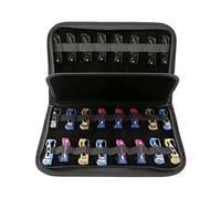 Pocket Knife Storage Case, Small Knife Display Case, PU Leather Sheaths, Knife Storage Bag with 40 Slots DD23, Black + Black