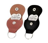 Pocket Love Keychain Engraved Inspirational Keepsake Coin | Stainless Steel Double Sided Coin Leather Keychain for Men Women Teen Girls Boys Mom Dad Sister Brother Friend Couples