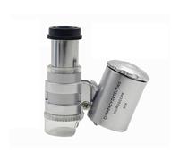 Pocket Magnifier for 60X Microscope, Illuminated Microscope Magnifier | Magnifying Jewelry Magnifier with LED Light for Jewelry, Diamonds, Gems, ,