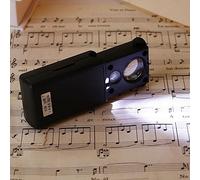 Pocket Magnifier with 30X and 60X Dual Magnification - Portable Slide Out Loupe with Integrated LED and UV Blacklight - Battery Powered Microscope for Technical Inspection