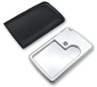Pocket Magnifier with LED Light, 3X 6X Lens Handheld Magnifying Glass with LED Light Pocket Glass Loupe 3X 6X Lens with Leather Case for Reading Jewelry Inspection Fine Detail Work Low Vision Aid