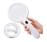 Pocket Magnifying Glass with 14 LED Lights, Extra Large 130mm Magnifying Glass, 30X 60X Magnification - Illuminated Reading Magnifier for Elderly Reading, Low Vision, Leisure and Crafts