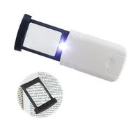 Pocket Magnifying Glass with Light 4X - Portable Slide Out Magnifier with LED for Reading Fine Print, Maps, Coins & Jewelry - Compact Handheld Illuminated Magnifying Lens for Seniors & Low Vision Aids