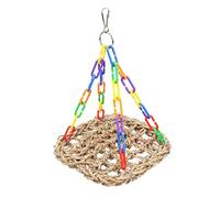 Pocket Marine Swing - Hanging Perch Bird Cage, Hand-Woven Rope Ladder | Color Chain Climbing Net, Bite Resistant Chew Toy, Cag Accessory