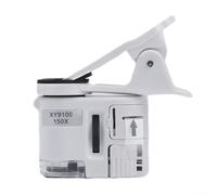 Pocket Microscope 150X Clip On Magnifier with LED Light for Jewelry Inspection and Currency Detection - Portable Handheld Scope 60x57mm