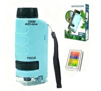 Pocket microscope, 2026 Upgraded Handheld Microscope, portable outdoor microscope, observe the world anytime, anywhere, Detachable handheld, with LED Light for Science Lover (Blue)