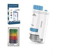 Pocket Microscope,80X-200x Handheld Mini Portable Lightweight ABS Microscope For Learning Education Exploring(Blue)