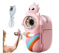 Pocket Microscope for Kids - 1000X Magnification Cartoon Digital Microscope With 8 LED Lights | Interactive 2-Inch LCD Screen Dinosaur Early Learning Girls