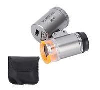 Pocket Microscope Handheld Digital Microscope 60X Magnification 2 LED Lights 1 UV Light Wide Application Durable ABS Acrylic Portable Microscope