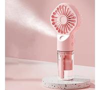 Pocket Mini Handheld Fans, USB Rechargeable Portable Misting Fan with 4 Adjustable Speed, Battery Operated Personal Mister Fan Spray Water Mist Fans for Outdoor Camping Travelling (Pink)
