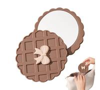 Pocket Mirror - 5.59x3.03x0.47 Inches Waffle Pattern Travel Reflector for Makeup Checks, Compact Design with Clear Reflection, Round Cosmetics Tool for Hair Styling Outdoor Activities Shopping Selfie