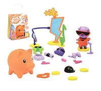 Pocket Money Piggies - Pop Star - cute colourful piggy bank filled with fun pocket sized surprises - Store coins or playthings - great gift for kids