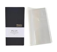 Pocket Monthly Weekly Planner Undated Weekly Planner 144 Pages Notebook Organiser Agenda (dark black with cover)