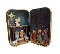 Pocket Nativity Scene | Portable Decorative 3D Holy Figures for Festive Occasions | Holy Family Christmas Religious Decoration | for Office, Shelf, Home and Home