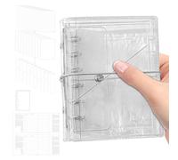 Pocket Notebook - 5.71 Inch Clear PVC Planner | Refillable Diary - Robust, Transparent Cover, Compact Organiser with 11.9 cm Wide, Includes Lined Weekly Pages and PP Storage