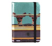 Pocket Notebook B7 Vogue 80 Pages Hardback Ruled Small Notepad- Personel Diary Metallic Fashion Design Writing Pad- School or Office writing pads, Cute Mini Notebook (Kangaroos in Taxi)
