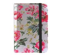 Pocket Notebook B7 Vogue 80 Pages Hardback Ruled Small Notepad- Personel Diary Metallic Fashion Design Writing Pad- School or Office writing pads, Cute Mini Notebook (Pink Floral Leaves)