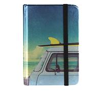 Pocket Notebook B7 Vogue 80 Pages Hardback Ruled Small Notepad- Personel Diary Metallic Fashion Design Writing Pad- School or Office writing pads, Cute Mini Notebook (Camper on Beach)