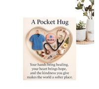 Pocket Nurse Card | 2D Acrylic Encouragement Keepsake | Motivational Keepsake Card - for Nursing Students Hospital Staff Caregivers Graduation Birthday Holiday Thanksgiving Christmas