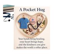Pocket Nurse Hug - 2D Acrylic Motivational Remembrance | Portable Motivational Card | Nursing Students Healthcare People Hospital Staff Assistants Graduation Birthday