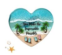 Pocket Ocean Hearts, Unique Heart-Shaped Ocean Themed Pocket Hug, Handmade Resin Beach Pocket Gift, Sea Glass Decor Gift for Friends and Ocean Lovers (#5)