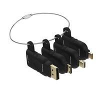 POCKET PANDA 4K Universal HDMI Adapter Ring Kit with Security Loop - USB C, Displayport, Mini DP to HDMI Office Video Converter. Four Adapters with Security Loop Universal Computer Kit, Ring