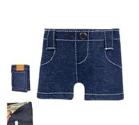 Pocket Pants Mini Jeans Wallet, Funny Folding Card Holder with Card Slots, Slim Compact Travel Purse, Retro Pants Style Wallet (Blue)