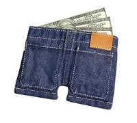 Pocket Pants Mini Jeans Wallet, Slim Compact Bifold Pocket Purse, for Cards Keys or Cash, for Women (2 Pcs)