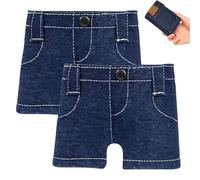 Pocket Pants Mini Jeans Wallet, Slim Compact Bifold Pocket Purse, Portable Retro P-Ants Style W-allet with Card Slots, for Cards Keys or Cash (2Pcs)