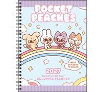 Pocket Peaches 2027 Monthly/Weekly Coloring Planner with Stickers to Color